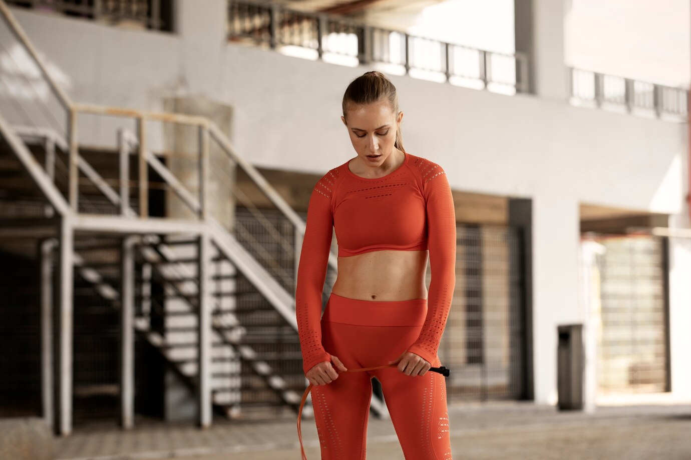 seamless leggings and sport bra